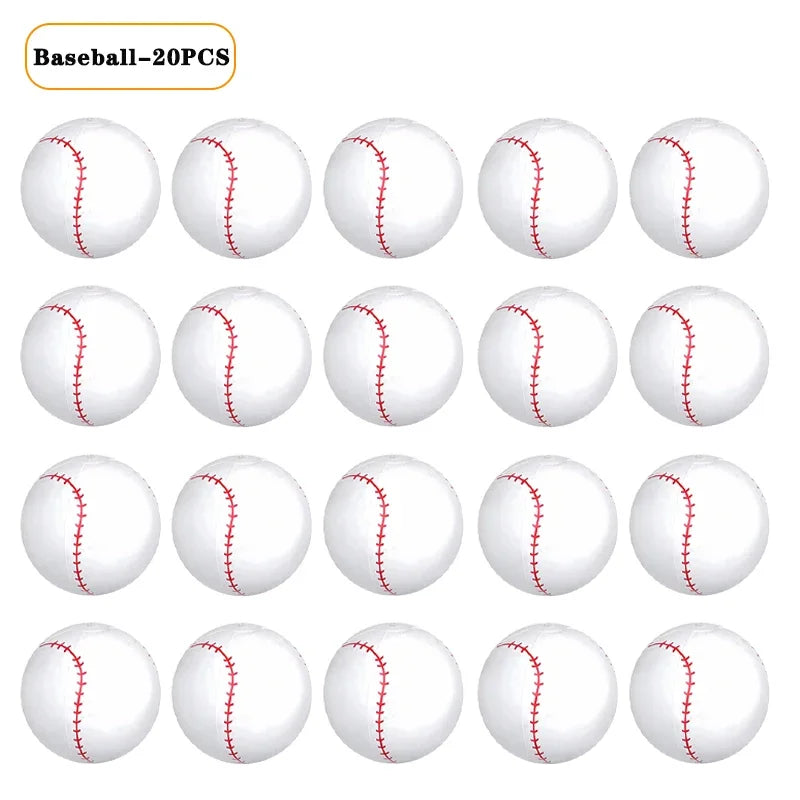 Inflatable Sports Balls Set – Beach, Pool & Party Toys for Kids Inflatable Sports Balls Babs Baseball-20PCS As shown