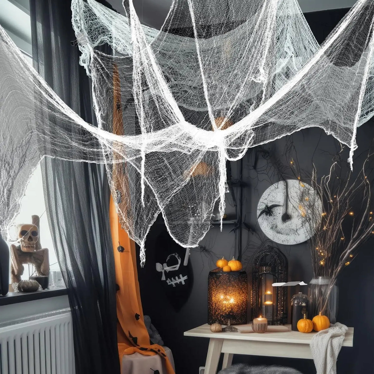 Halloween Spider Web Gauze Netting Haunted House Party Decor Halloween Party Decoration Babs