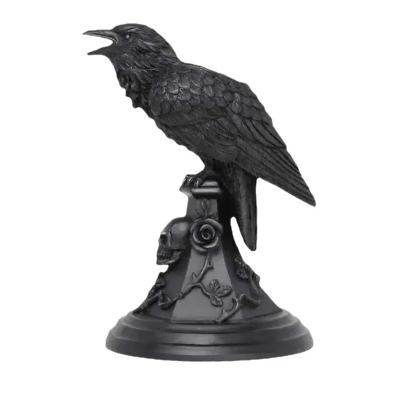Gothic Owl Raven Halloween Candle Holder Tabletop Ornament Candle Holder Babs