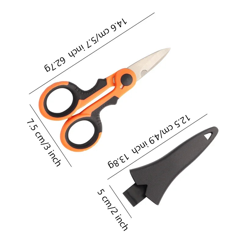 Stainless Steel Serrated Scissors – Fishing Line & Wire Cutter Multifunctional Scissors Babs
