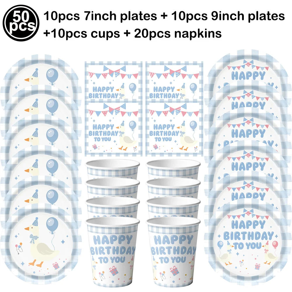 Blue Goose Party Supplies – Balloons, Banner & Cake Topper Party Decoration Set Babs VIOLET/紫罗兰