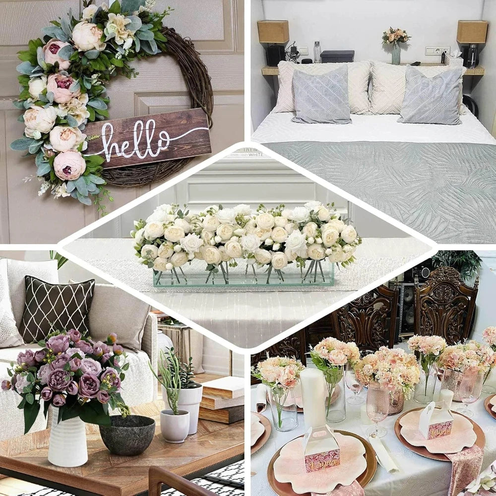Silk Artificial Flowers Bouquet – Roses, Hydrangea & Peony Artificial Flower Bouquet Babs
