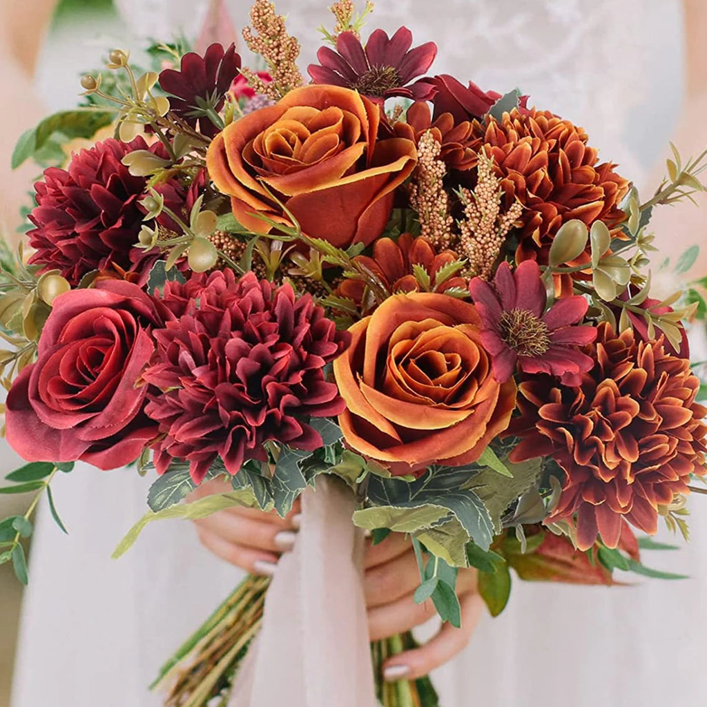 Artificial Silk Flower Bouquet – Roses, Daisies & Chrysanthemums Artificial Flower Bouquet Babs