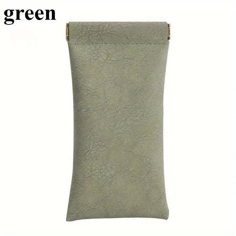 5-Pack PU Leather Eyeglass Cases – Auto-Close & Waterproof Eyeglass Case Set Babs green-5pcs