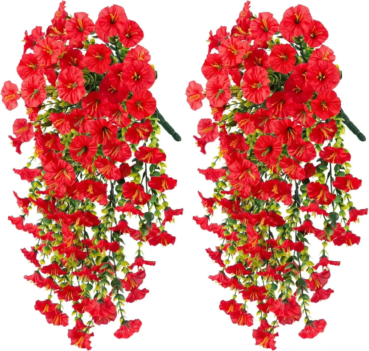 Artificial Morning Glory Flower Vine – Wedding & Home Decor Artificial Flower Vine Babs Red 2 pcs