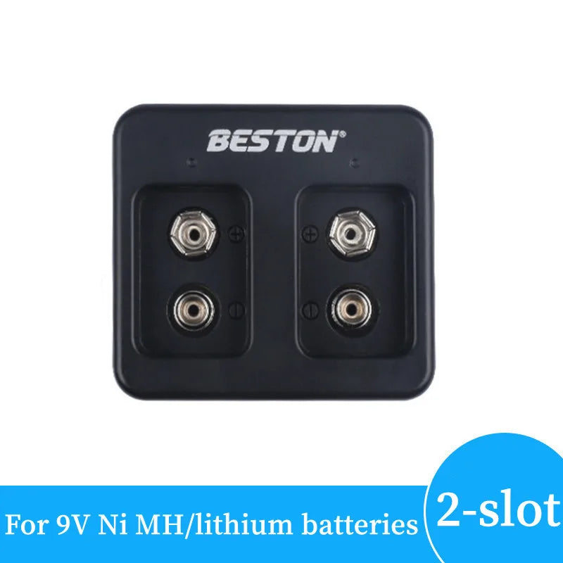 Alasicka 2/4-Slot 9V Smart Battery Charger with LED Indicators Battery Charger Babs