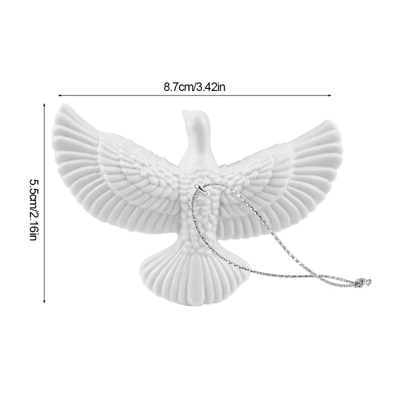Resin White Dove Christmas Ornaments – Xmas Tree Pendants Christmas Tree Ornament Babs