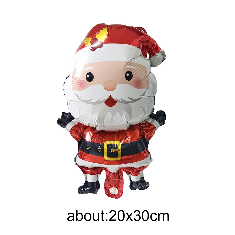 10pcs Mini Christmas Foil Balloons – Santa Snowman Reindeer Foil Party Balloons Babs Light Yellow 10pcs
