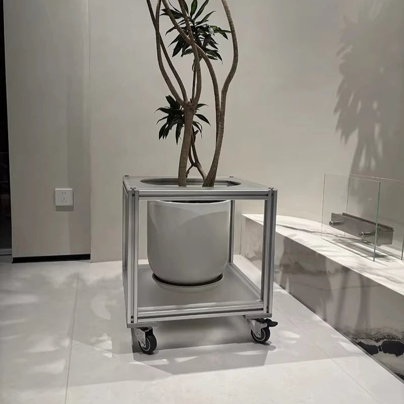 Aluminum Rotating Flowerpot Display Stand | Plant Cart Plant Display Stand Babs