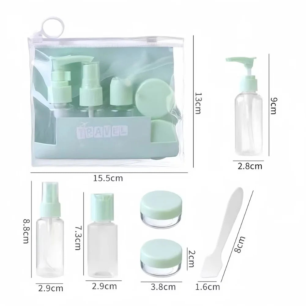 6-Piece Leak-Proof Refillable Travel Bottle Set + Toiletry Bag Travel Bottle Set Babs