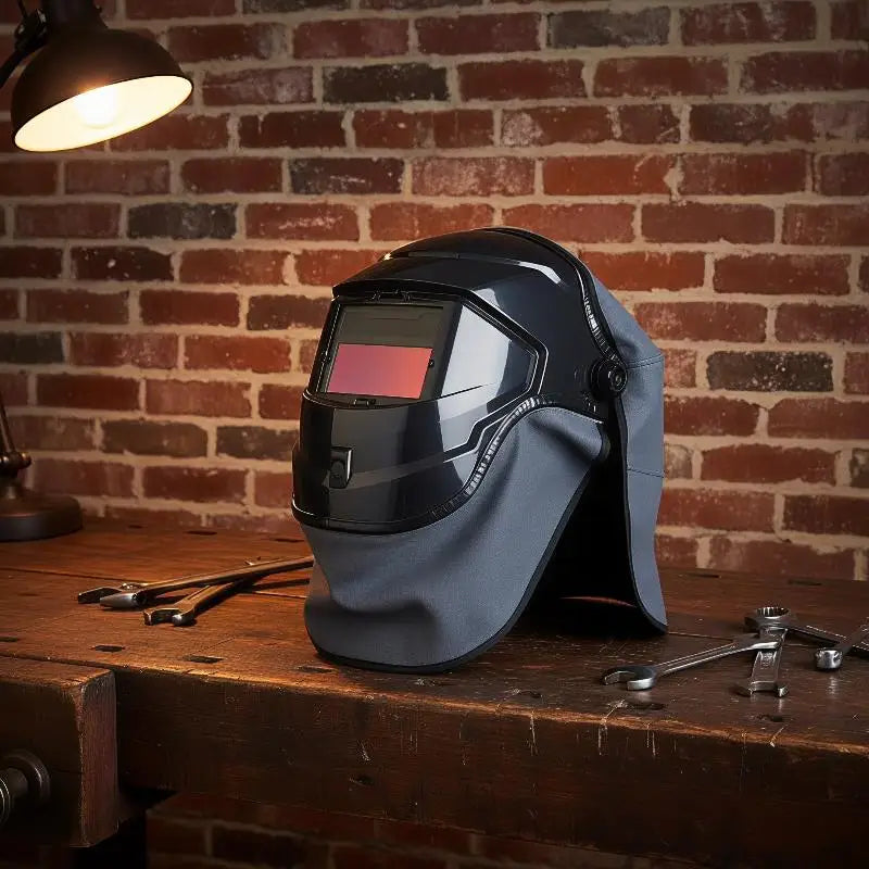 Welding Helmet Cover & Bib Set – Flame Retardant Neck Guard Welding Helmet Cover Babs