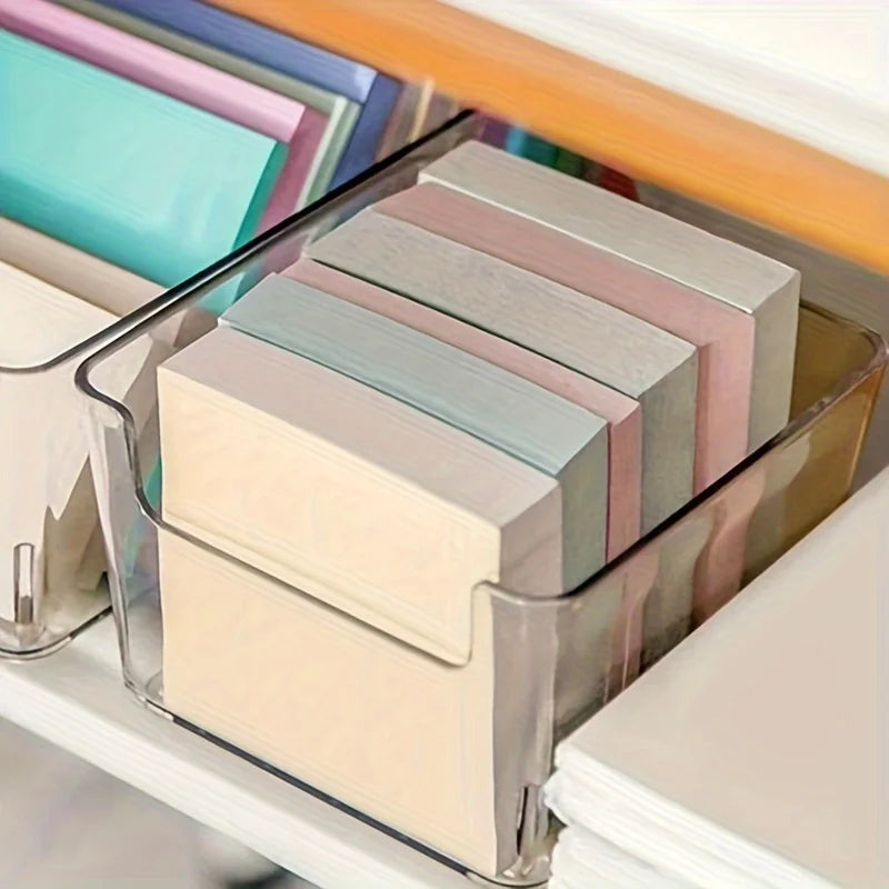 2pcs Transparent Sticky Note Keeper – Compact Desk Organizer Sticky Note Holder Babs