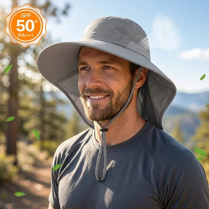 Waterproof Bucket Hat Wide Brim Sun Protection & Neck Cover Outdoor Bucket Hat Babs
