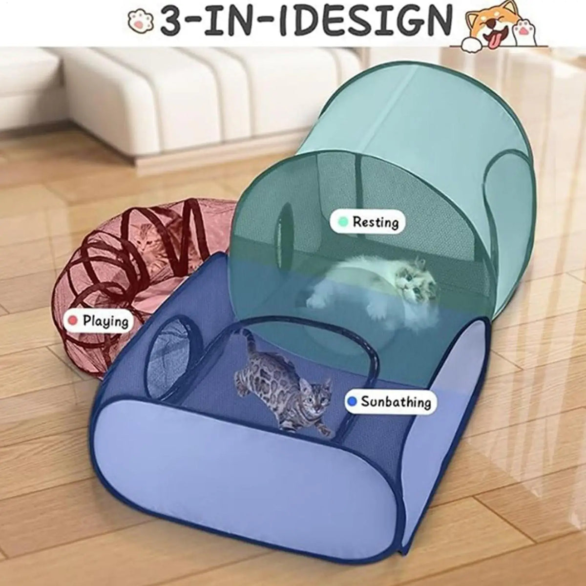 Foldable Cat & Dog Playpen Tent – Breathable Outdoor Enclosure Pet Playpen Tent Babs