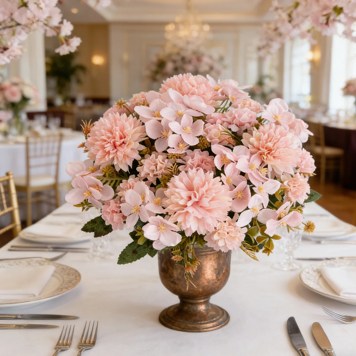 Silk Hydrangea & Carnation Artificial Flowers – Wedding Decor Artificial Silk Flowers Babs