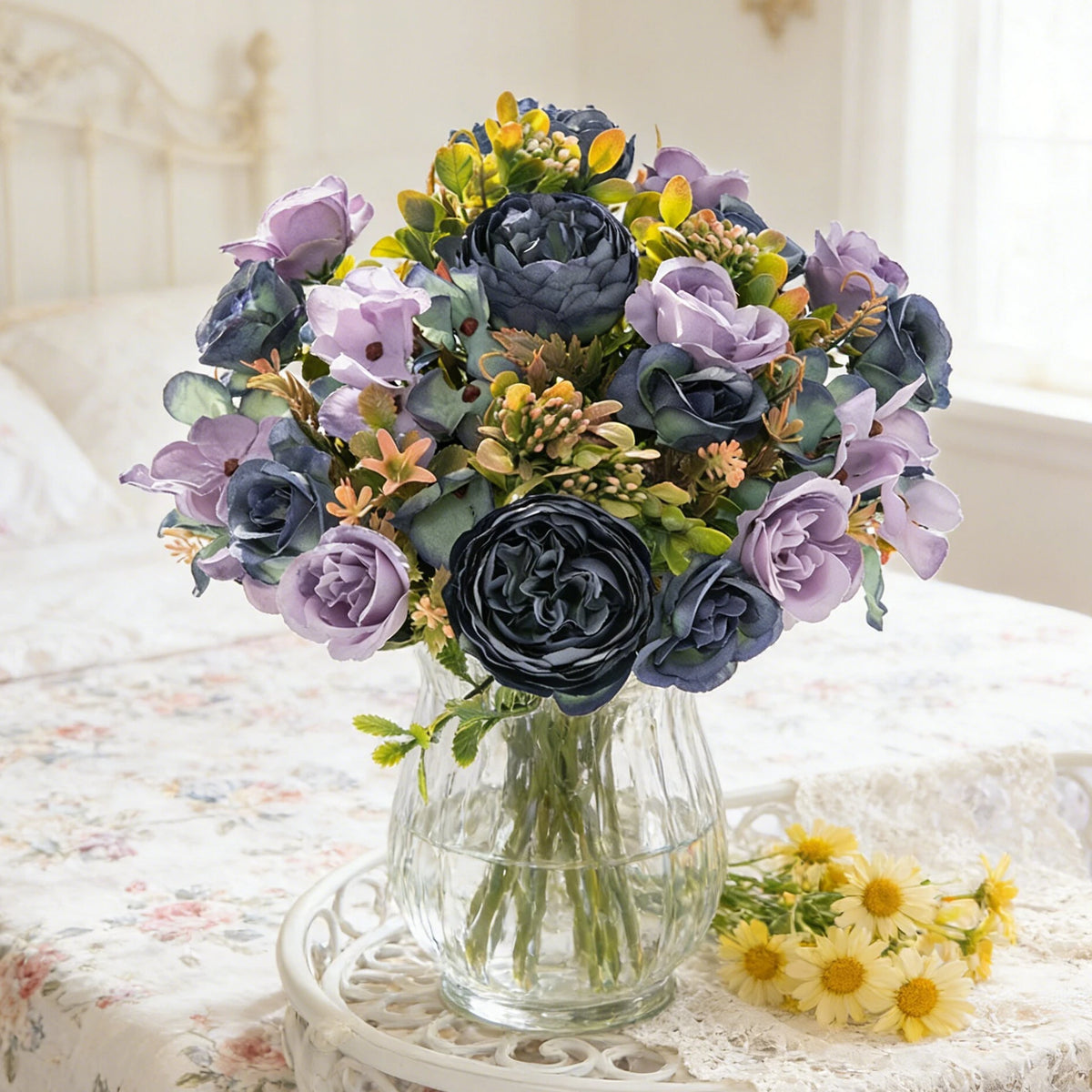 Artificial Silk Peony & Hydrangea Bouquet – Wedding & Home Decor Artificial Silk Flowers Babs