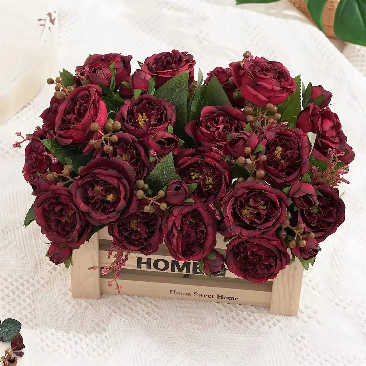Artificial Silk Peony Rose Bouquet – Wedding & Home Décor Artificial Flower Bouquet Babs