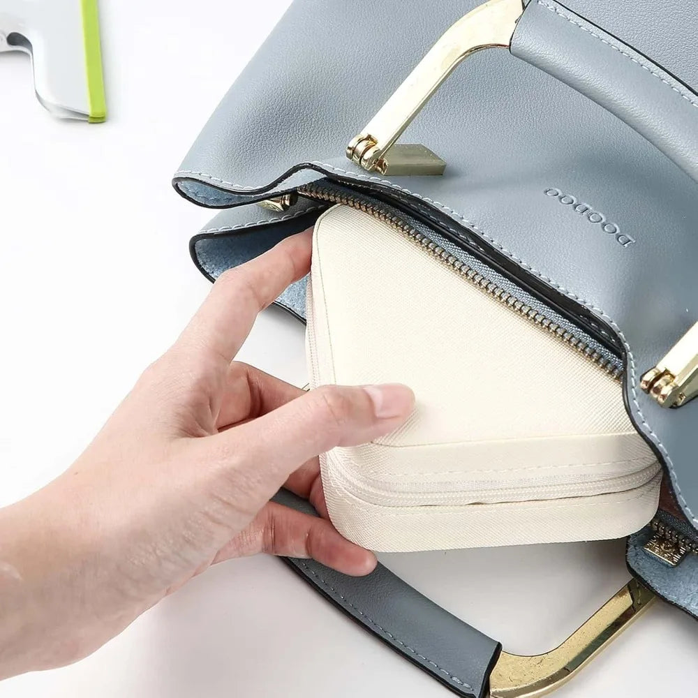 Portable Leather Travel Jewelry Organizer Case for Women Jewelry Travel Case Babs