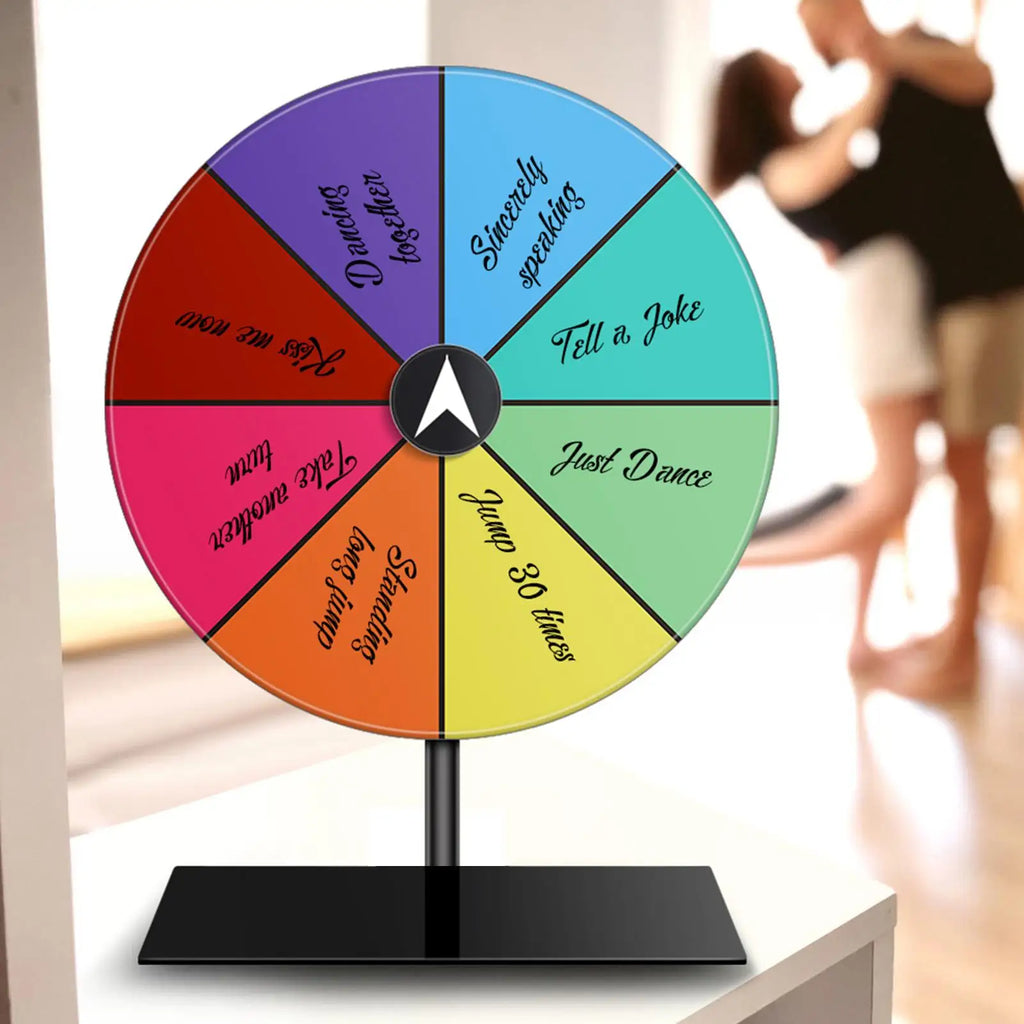 Tabletop Prize Spin Wheel – Editable 8-Section Party Roulette Party Spin Wheel Babs