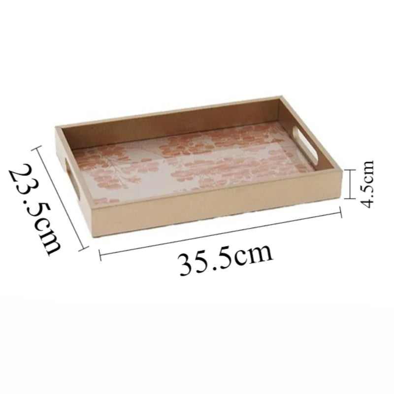 Luxury Transparent Rectangular Storage Tray – Modern Organizer Decorative Storage Tray Babs Flower-Small