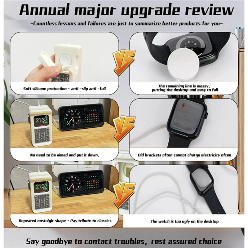 Silicone Apple Watch Charging Dock – Retro Computer Pattern Watch Charging Dock Babs