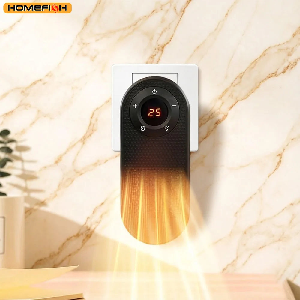 HOMEFISH Wall-Mounted Space Heater with Night Light Wall-Mounted Heater Babs