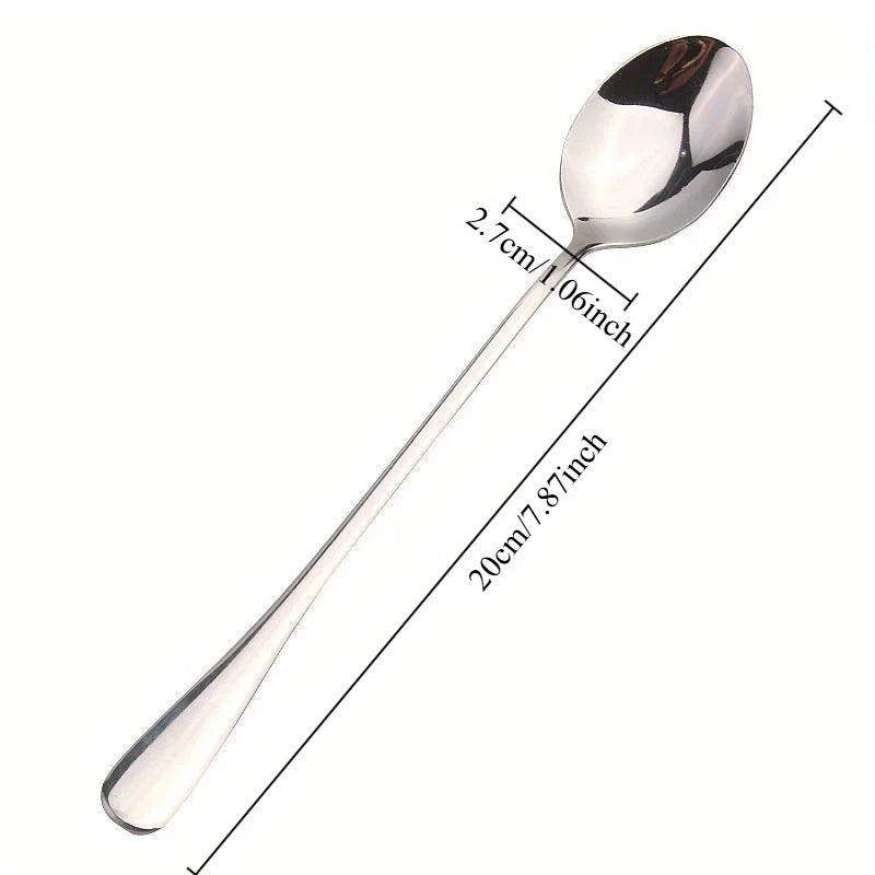 8-Piece Stainless Steel Long Handle Stirring Spoon Set Stirring Spoon Set Babs