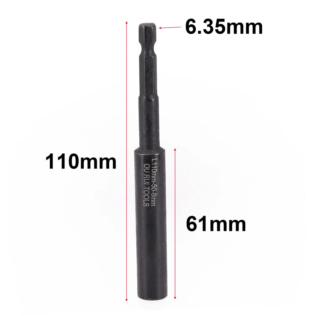 110mm Deep Hex Socket Nut Driver Drill Bit H8–H19 Adapter Socket Nut Driver Bit Babs