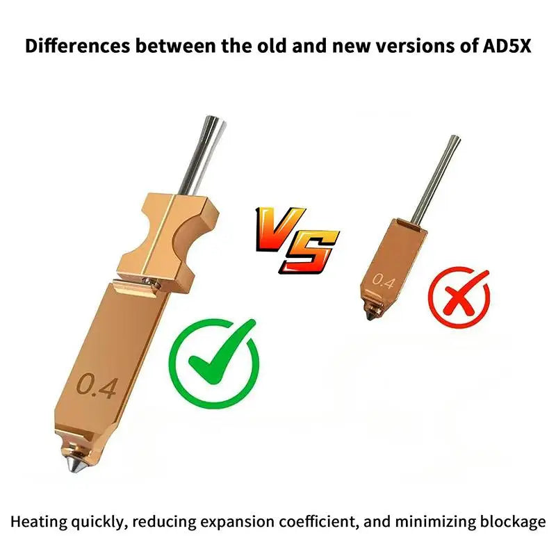 Flashforge AD5X Detachable Nozzle Upgrade 0.25–0.8mm | HUXUAN 3D Printer Nozzle Babs