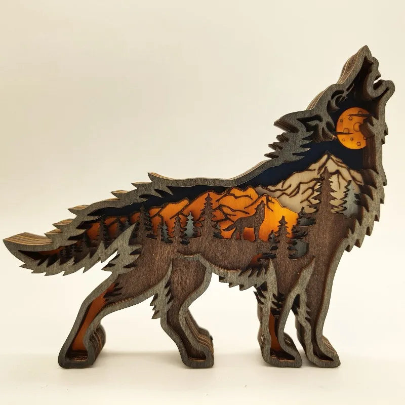 Wooden Multi-Layer Carved Animal Ornament | Home Décor Wooden Carved Ornament Babs