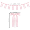 8-Piece Pink Bow Garland Satin Ribbon Party Banner Decoration Party Garland Banner Babs Pink