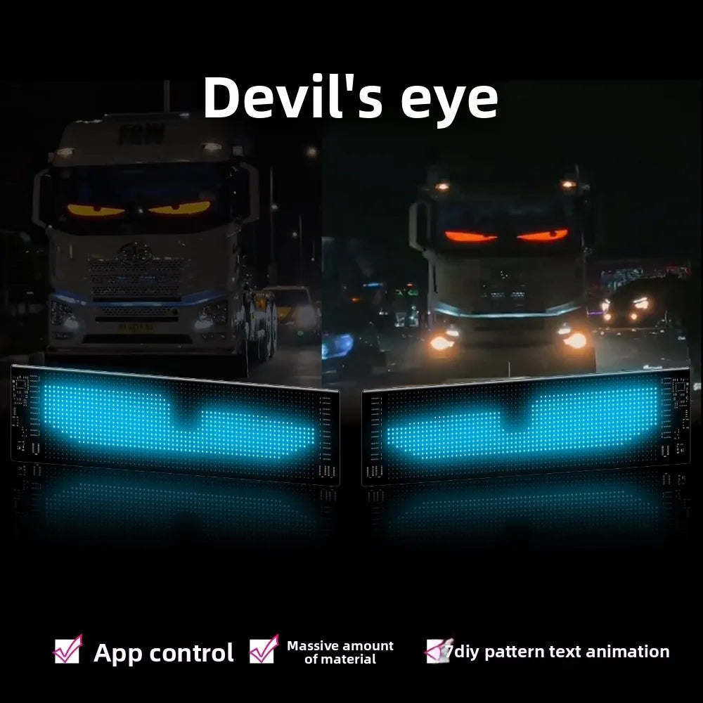 Demon Eye Bluetooth LED Flexible Screen Car Truck Light Display LED Car Display Screen Babs