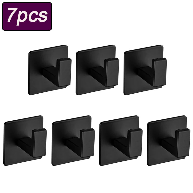 Adhesive Wall Hooks – No-Drill Aluminum Alloy Multi-Purpose Adhesive Wall Hooks Babs 7pcs