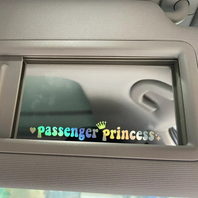 Passenger Princess Funny Car Sticker – Rearview Mirror Decal Car Decal Sticker Babs