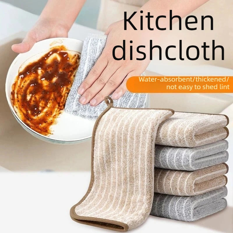 4pcs Thick Absorbent Kitchen Cleaning Cloths – Lint-Free Dish Towels Kitchen Cleaning Cloths Babs