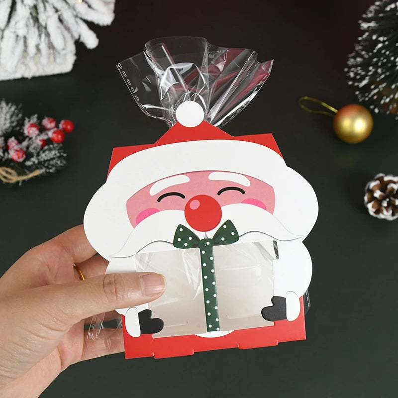 Christmas Santa Claus Cookie Candy Gift Boxes 8/16Pcs Holiday Gift Packaging Babs