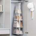 HOMEFISH 4-Layer Hanging Bag Organizer – Dust-Proof Storage Hanging Bag Organizer Babs White 4-Layer