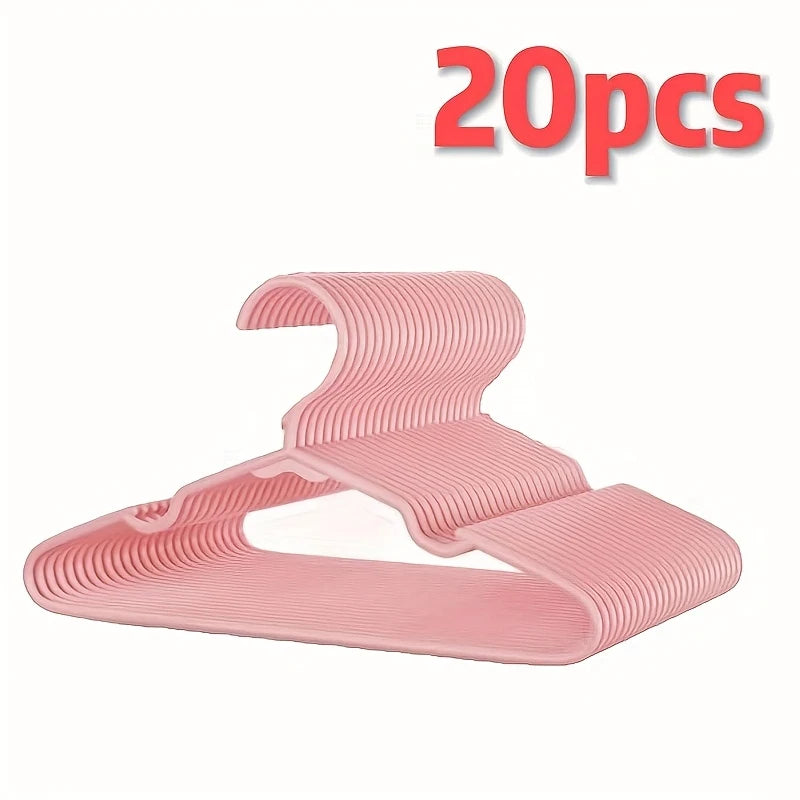 Non-Slip Plastic Clothes Hangers – Space Saving Heavy Duty Clothes Hangers Babs 20Pcs Pink