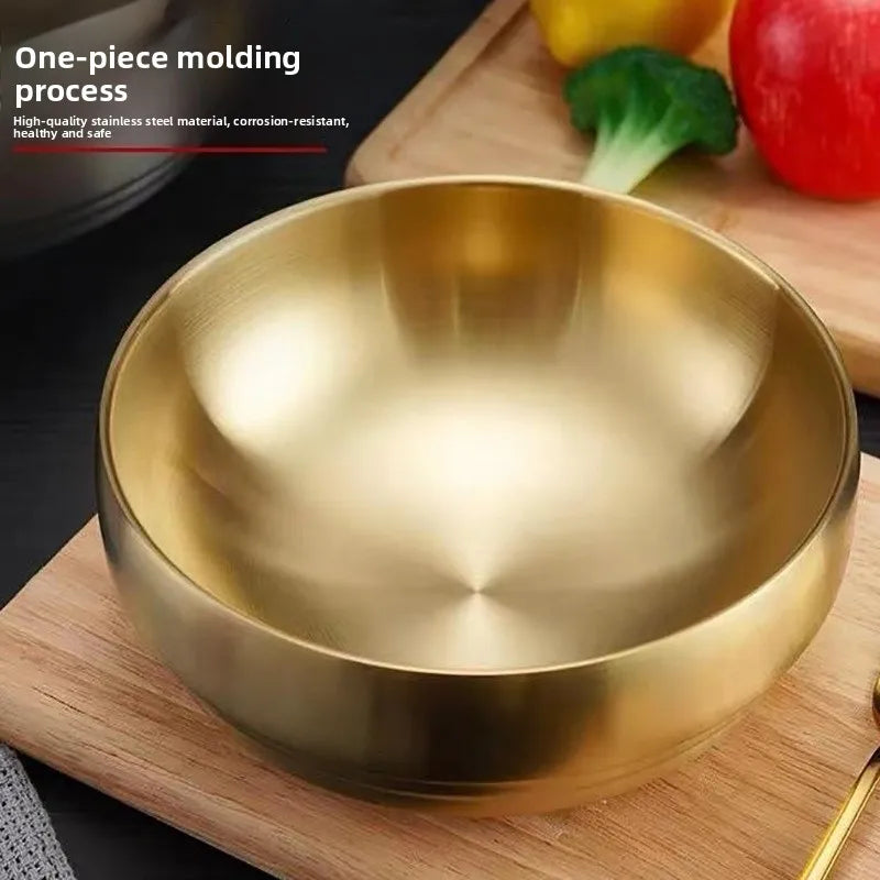 304 Stainless Steel Double Layer Korean Ramen & Salad Bowl Stainless Steel Bowl Babs