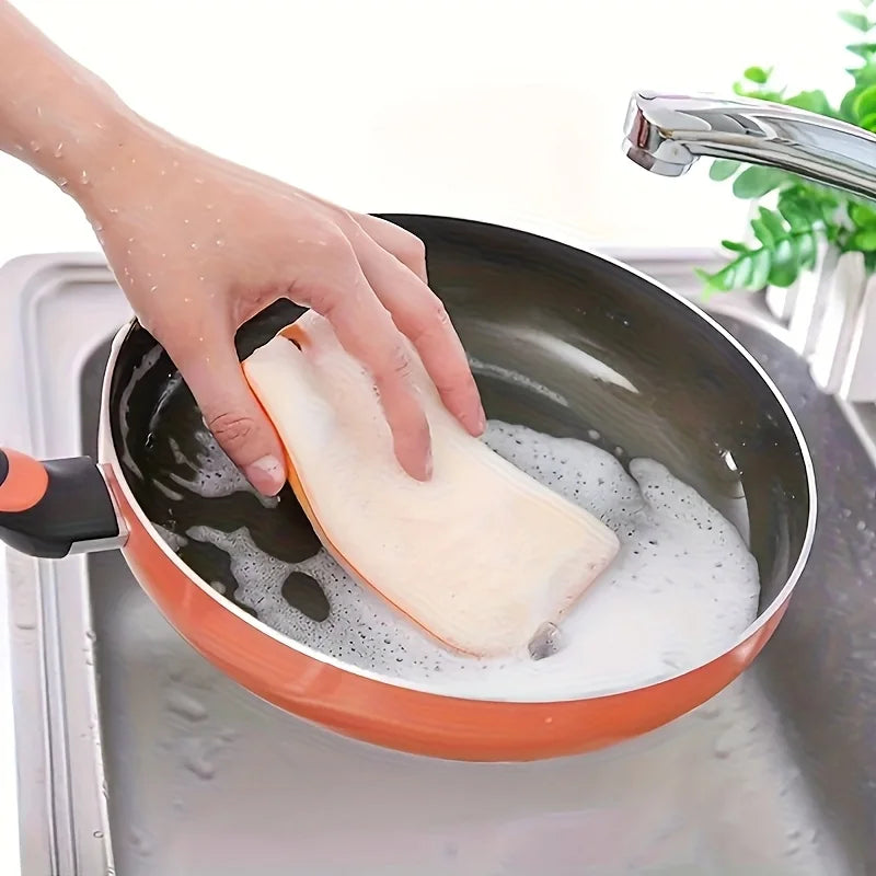 6-Pack Orange Double-Sided Dishwashing Sponges | Quick-Drying Kitchen Cleaning Sponges Babs