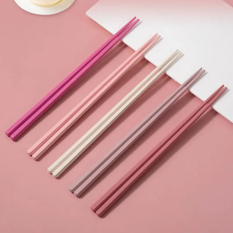 Macaron Hexagonal PET Chopsticks 10 Pairs – Colorful Home Set Chopsticks Set Babs