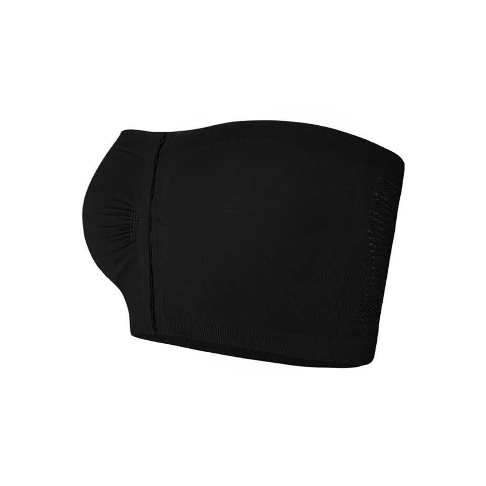 Women's Plus Size Strapless Bandeau Bra – Padded Tube Top Strapless Bandeau Bra Babs Black 2XL
