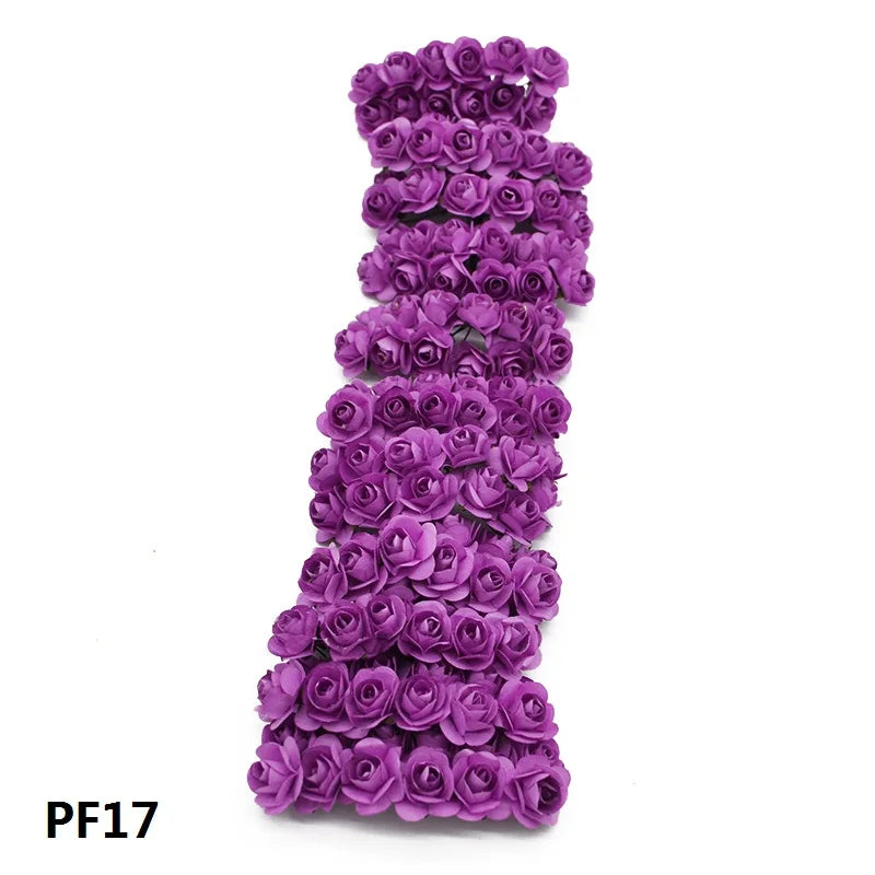 72Pcs Mini Paper Rose Heads – Multicolor 2CM Artificial Flowers Artificial Paper Flowers Babs PF17
