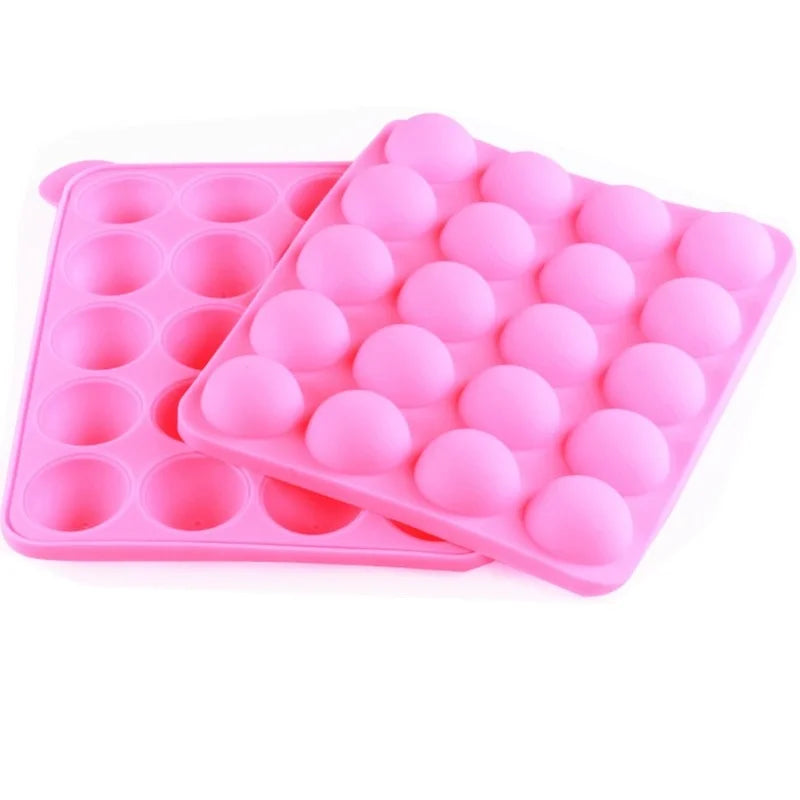 20-Hole Silicone Cake Pop & Lollipop Mold with Sticks Silicone Baking Mold Babs