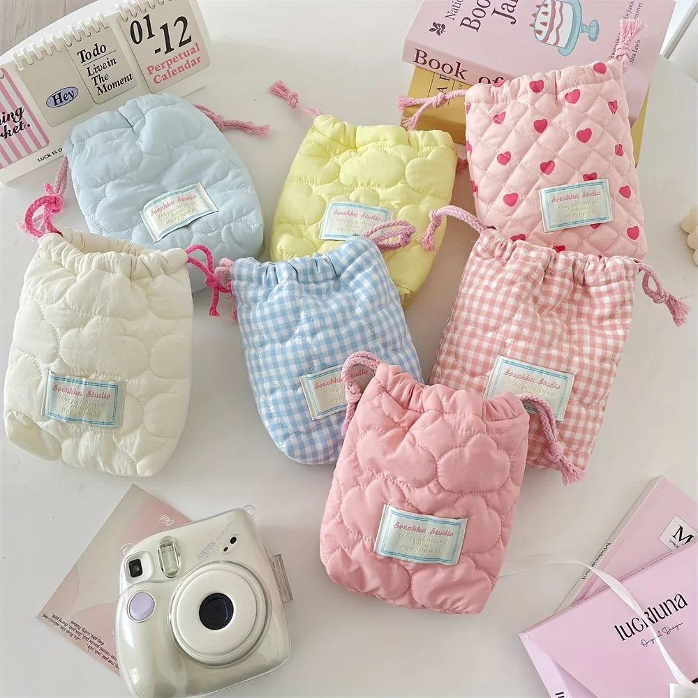 Cute Drawstring Makeup & Camera Storage Bag | Travel Pouch Drawstring Storage Bag Babs