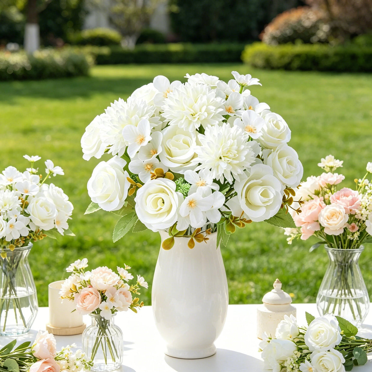 Artificial Silk Hydrangea Rose Bouquet | Wedding Home Décor Artificial Flower Bouquet Babs