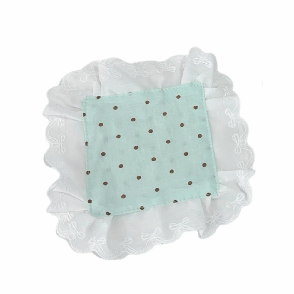 Polka Dot Square Coaster | Heat-Insulating Cotton Linen Mat Decorative Coaster Mat Babs Green