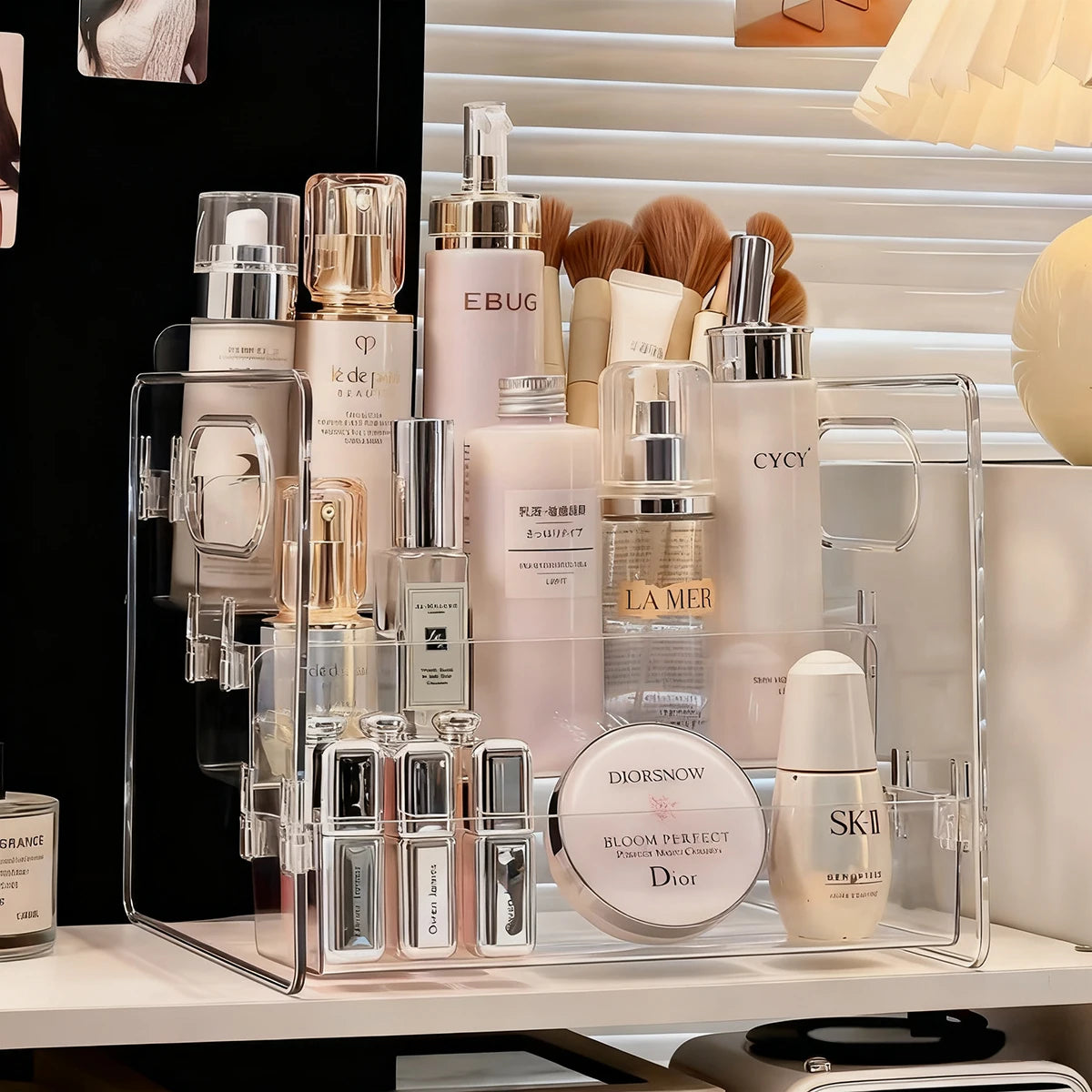 HOMEFISH Clear Compartment Cosmetic Storage Box & Display Rack Cosmetic Storage Box Babs