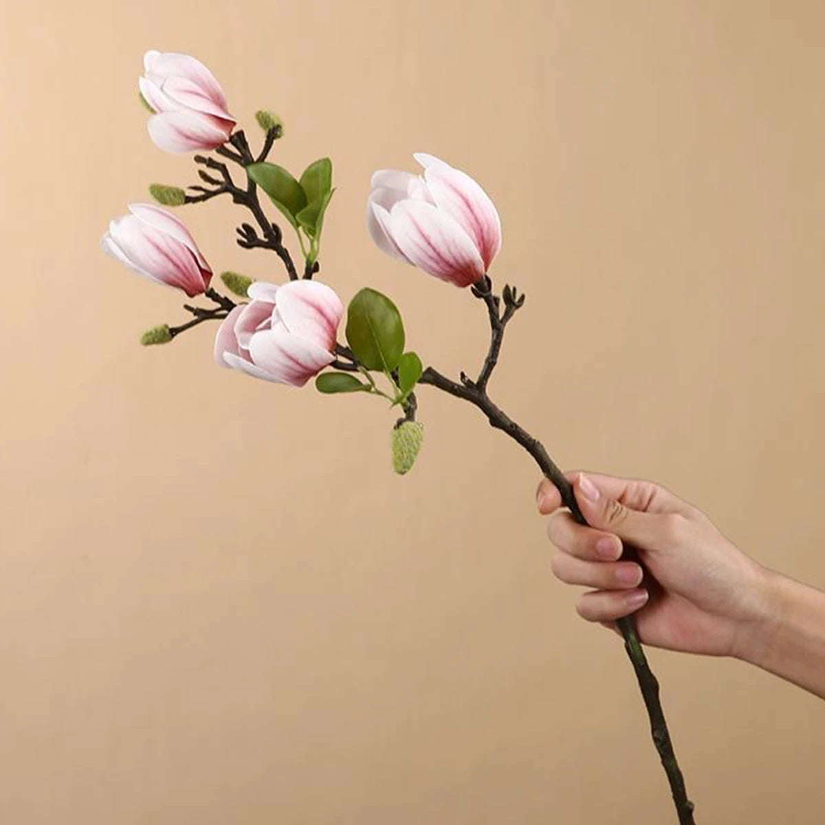 Silk Magnolia Artificial Flower Bouquet – Wedding & Home Decor Artificial Flower Bouquet Babs Pink 1 pc