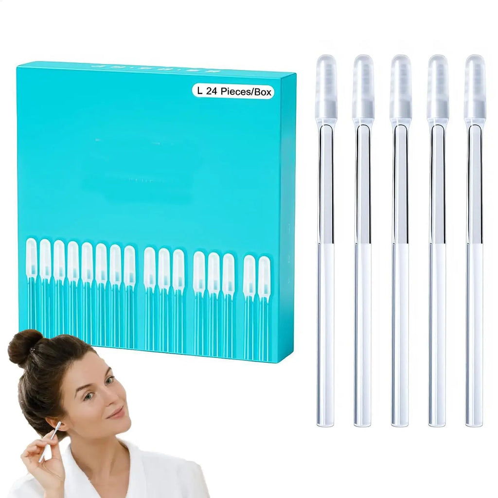Reusable Silicone Sticky Ear Wax Removal Swabs – 24-Piece Set Ear Cleaning Tool Babs